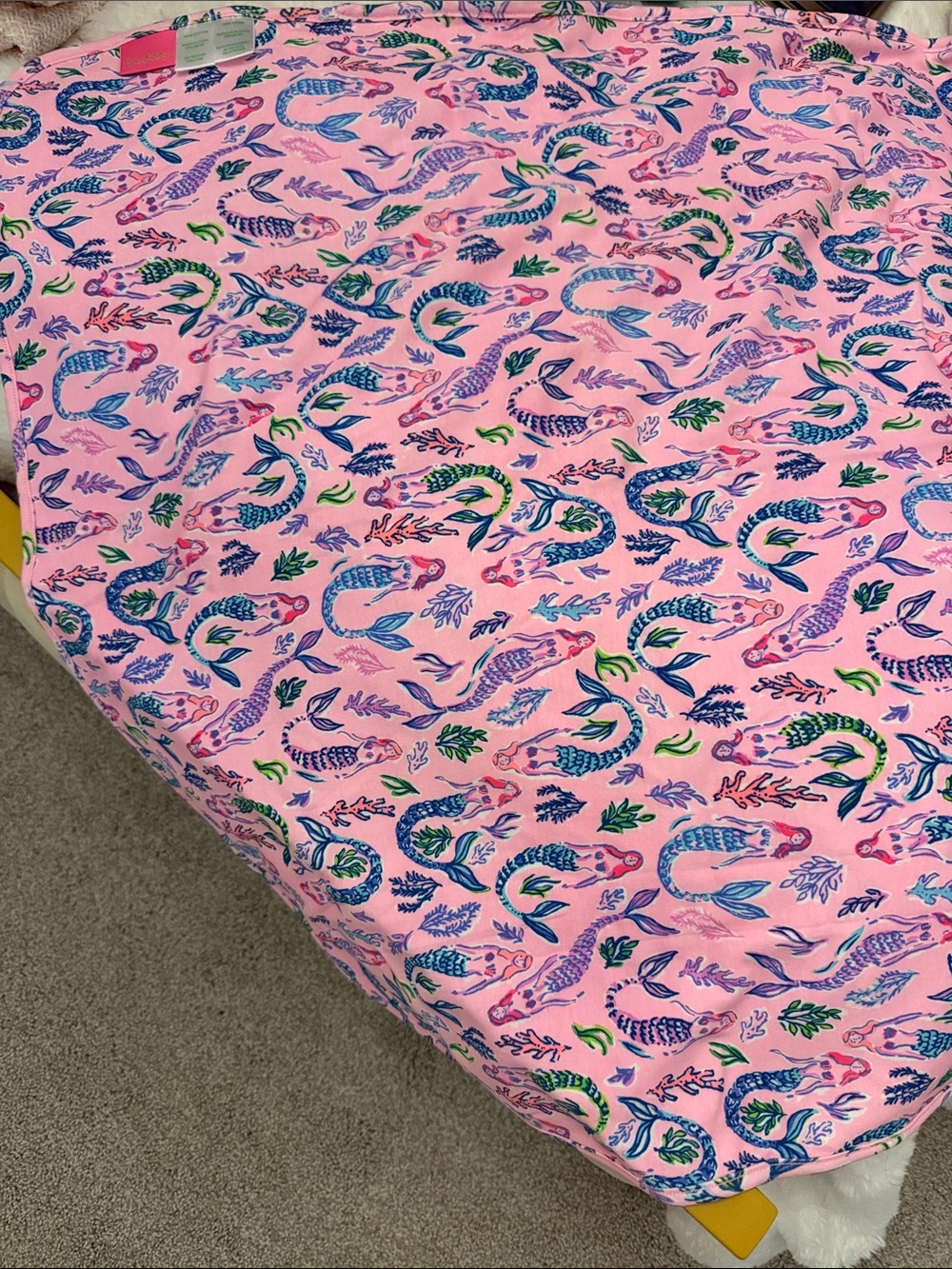 NWOT Lilly Pulitzer Pink Mermaid Print Baby Blanket
